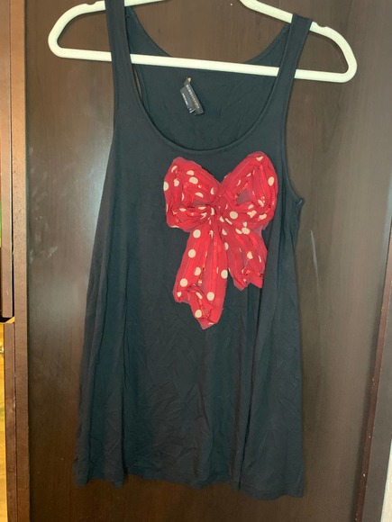 BCBG Maxazria Black and Red Bow Tank- Sm - Picture 1 of 3